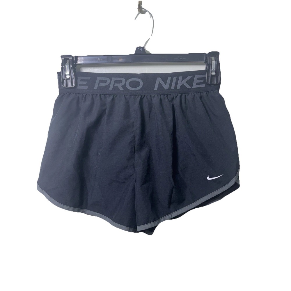 Nike Pro Dri Fit Womens Athletic Shorts Size Medium Black Lined Running